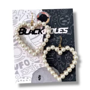 Par Aros Corazón Perlas